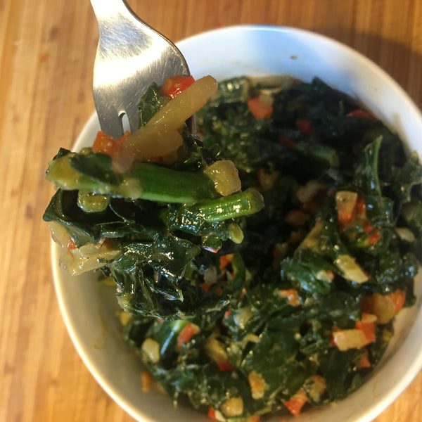 Vegan Miso Creamed Kale