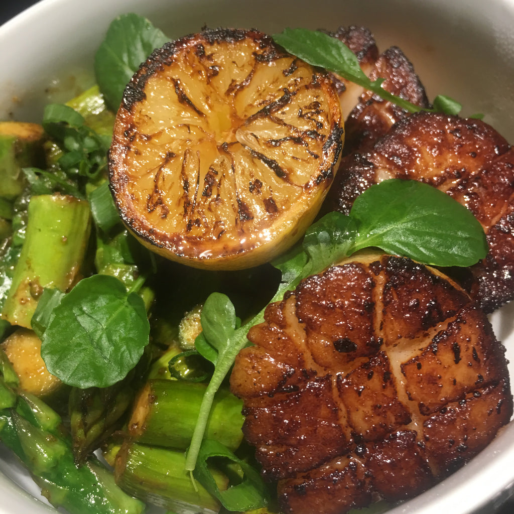 How to sear scallops Chef J. Jackson