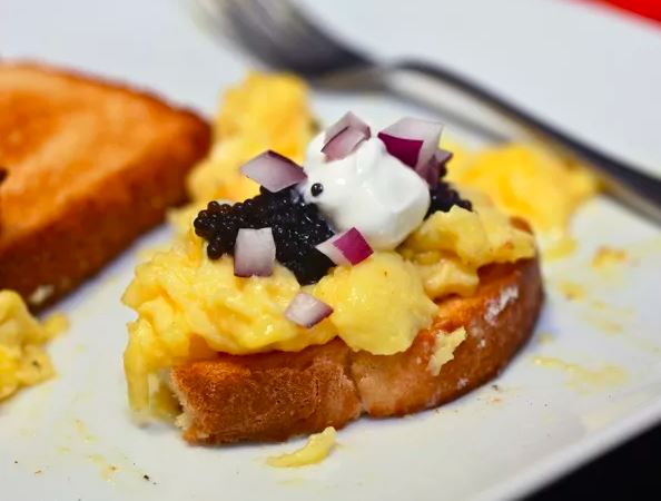 Creamy Scrambled Eggs with Caviar