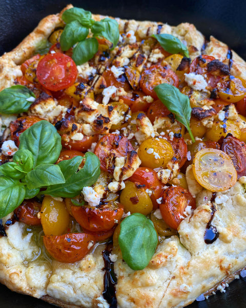 Tomato Galette with Basil Pesto and Feta