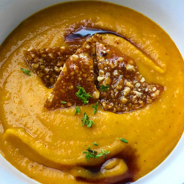 Butternut Squash Soup with Savory Brittle
