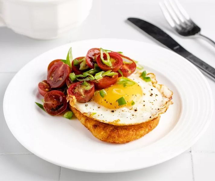 Hash-Brown Breakfast Toast with Egg & Salsa