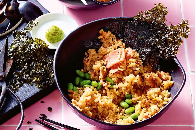 Bacon, Ginger and Edamame Fried Rice