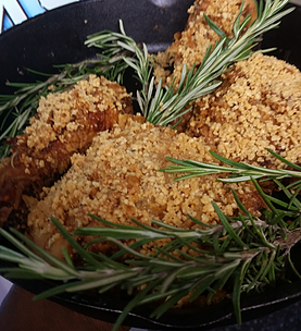 Spicy Honey Peanut Crusted Fried Chicken