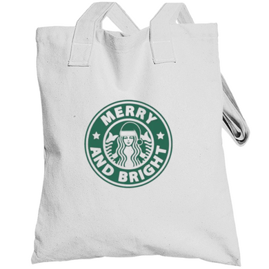 Merry And Bright Christmas Totebag