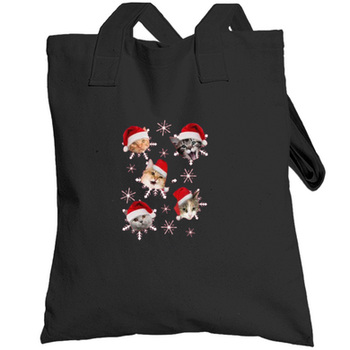 Snowflake Cats Funny Christmas Totebag
